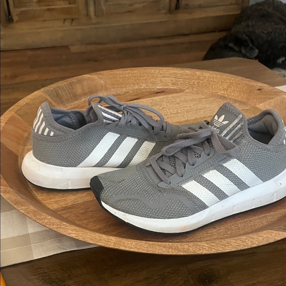 Adidas Gray and White Athletic Shoes